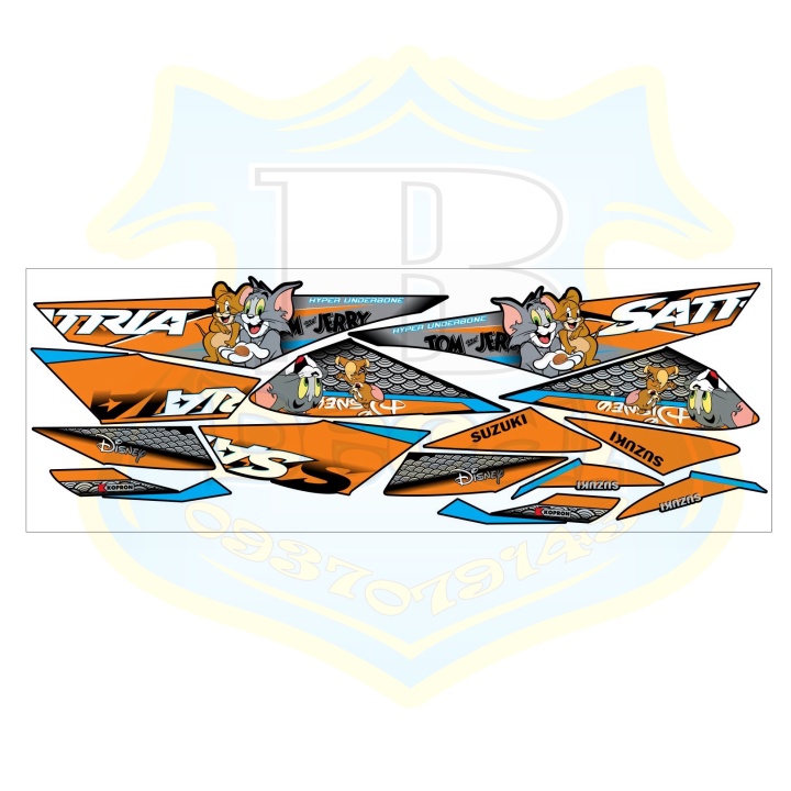 ( Quí khách vui lòng mang ra tiệm cho thợ dán ) Tem satria fi hoạt hình