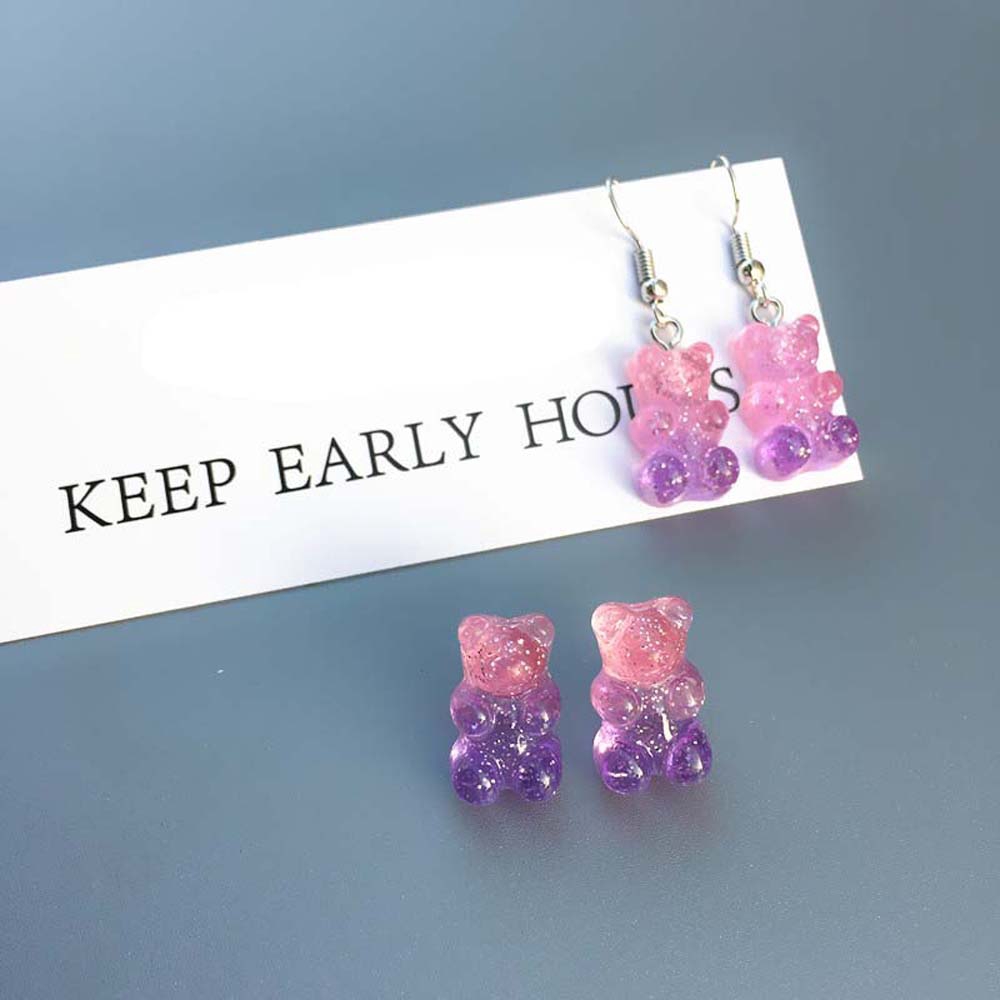 Khuyên Tai Hình Gấu Đính Đá Xinh Xắn Dành Cho Nữ