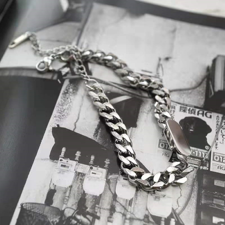 Vòng tay nam nữ, lắc tay unisex mạ bạc sáng bóng, phong cách thời trang hiphop cá tính