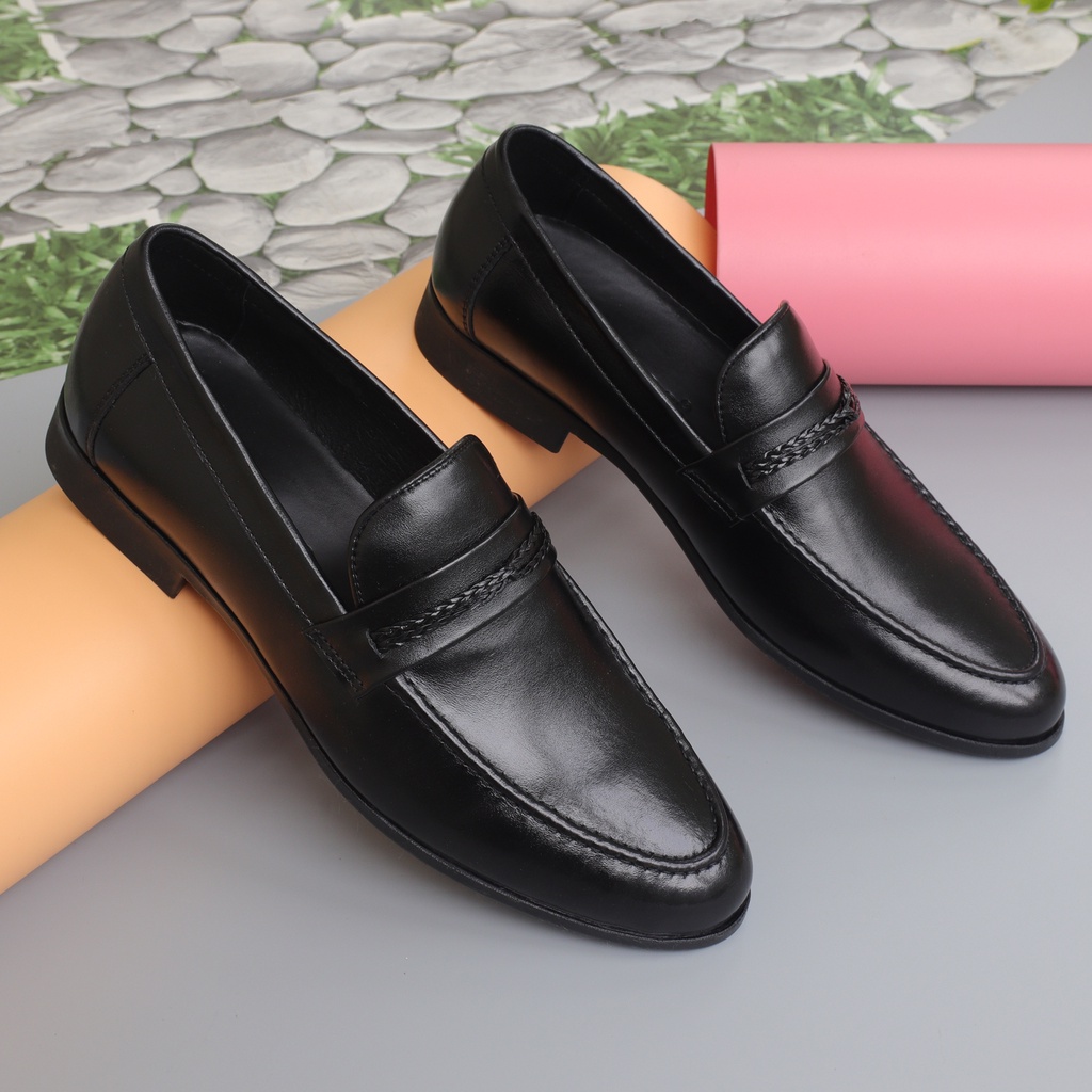 Giày lười Loafer nam da bò trẻ trung, giày tây công sở da bò - HT.NeO