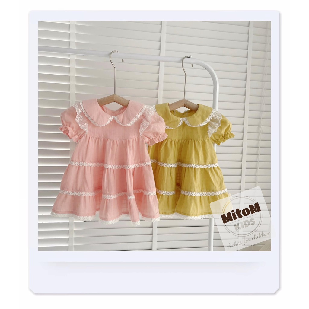 [SALE SỐC] Đầm thiết kế - Đầm váy tầng xoè  ♥️ FREESHIP ♥️ tay áo phồng, cổ và chân váy xòe phối ren mềm với 3 tầng xinh