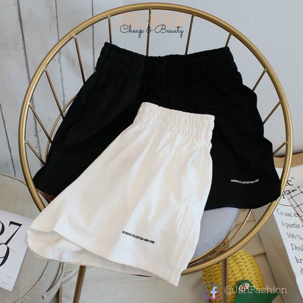 Quần short thể thao nữ, thêu chữ, thoáng mát, chất đũi loại 1 by Jiin shop