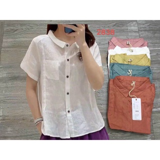 Aó sơ mi linen nữ- tay ngắn- hàng  QUÃNG CHÂU -  thời trang cao cấp cho mọi lứa tuổi. MS: SMTN032