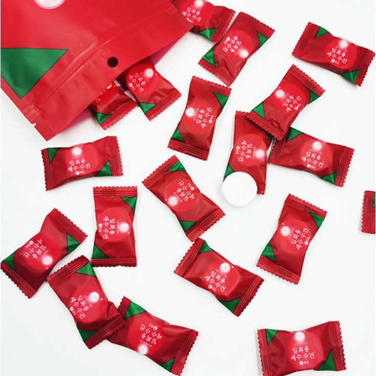 Sỉ 10 bịch 20 viên khăn nén đỏ (SP081523)