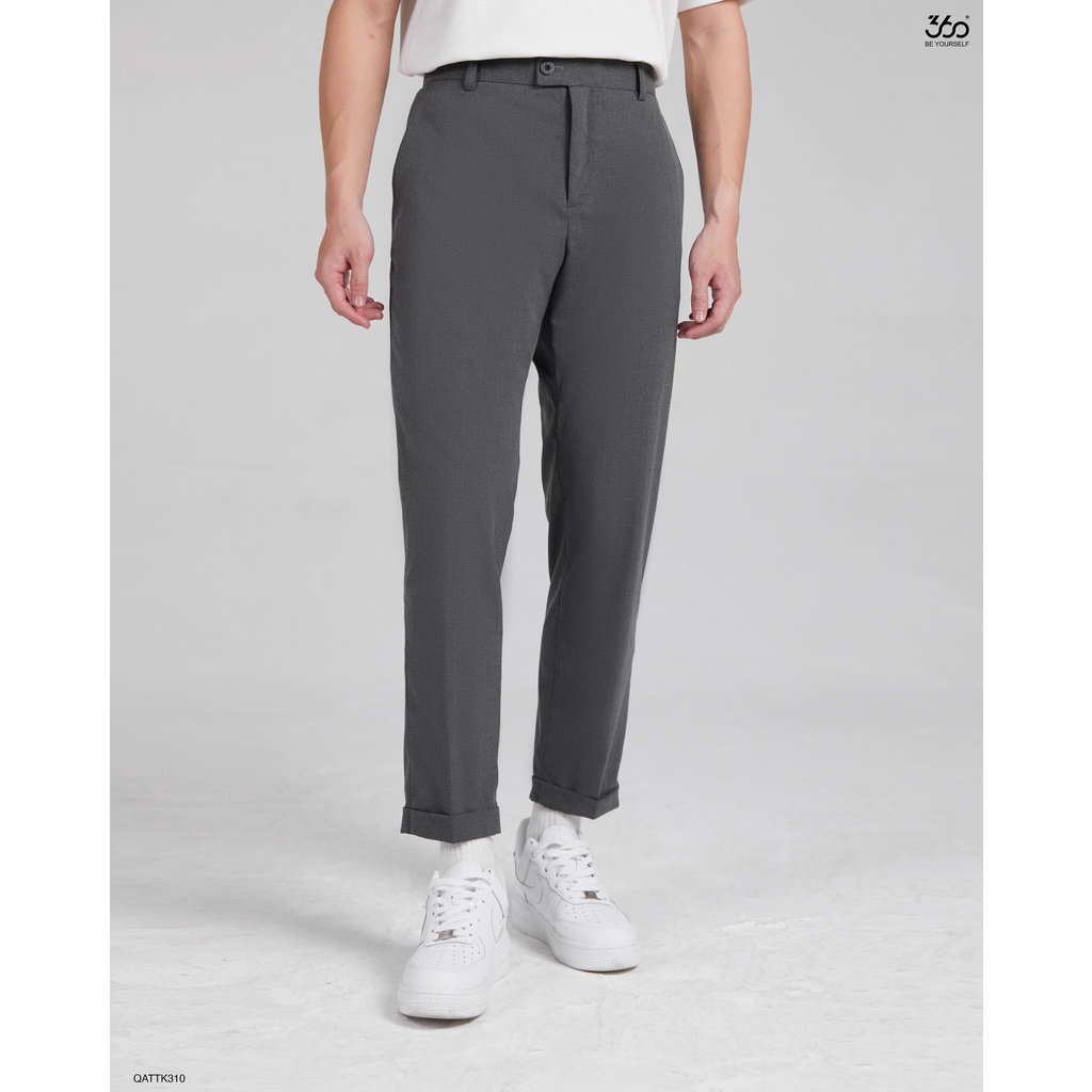 Quần âu nam gấp gấu cạp cao dáng tapered thương hiệu 360 Boutique chất liệu cao cấp  - QATTK310