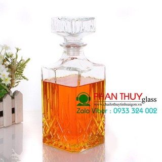 Bình thủy tinh vuông sang trọng 500ml , 750ml, 900ml | tùy chọn dung tích