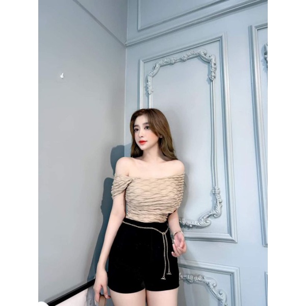 Áo trễ vai lệch bên xốp sóng | BigBuy360 - bigbuy360.vn