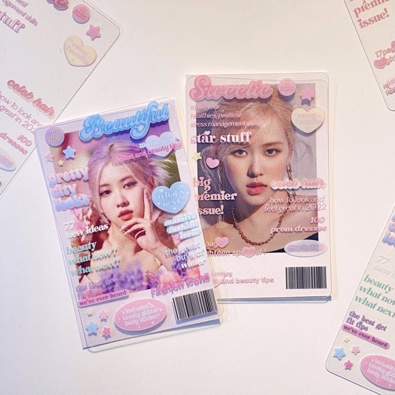 Frame Magazine Trong Suốt - Set 2c Ảnh Trang Trí Photocard Bo Góc