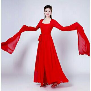 Hán phục cổ trang đỏ múa cosplay đẹp