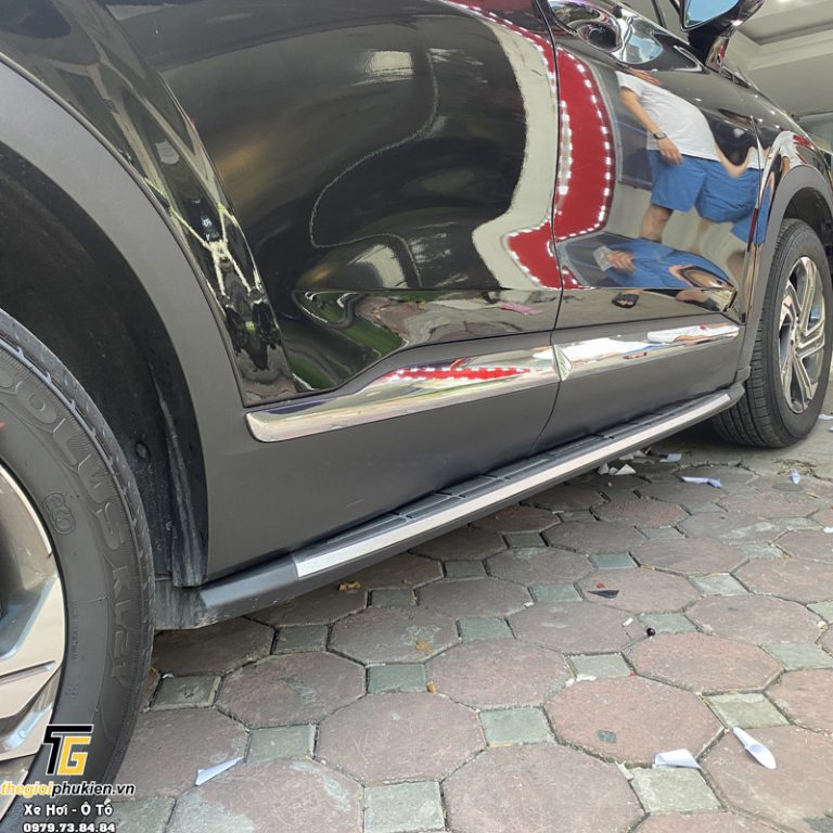 Bộ ốp sườn, nẹp sườn INOX Hyundai Santafe 2021 cao cấp