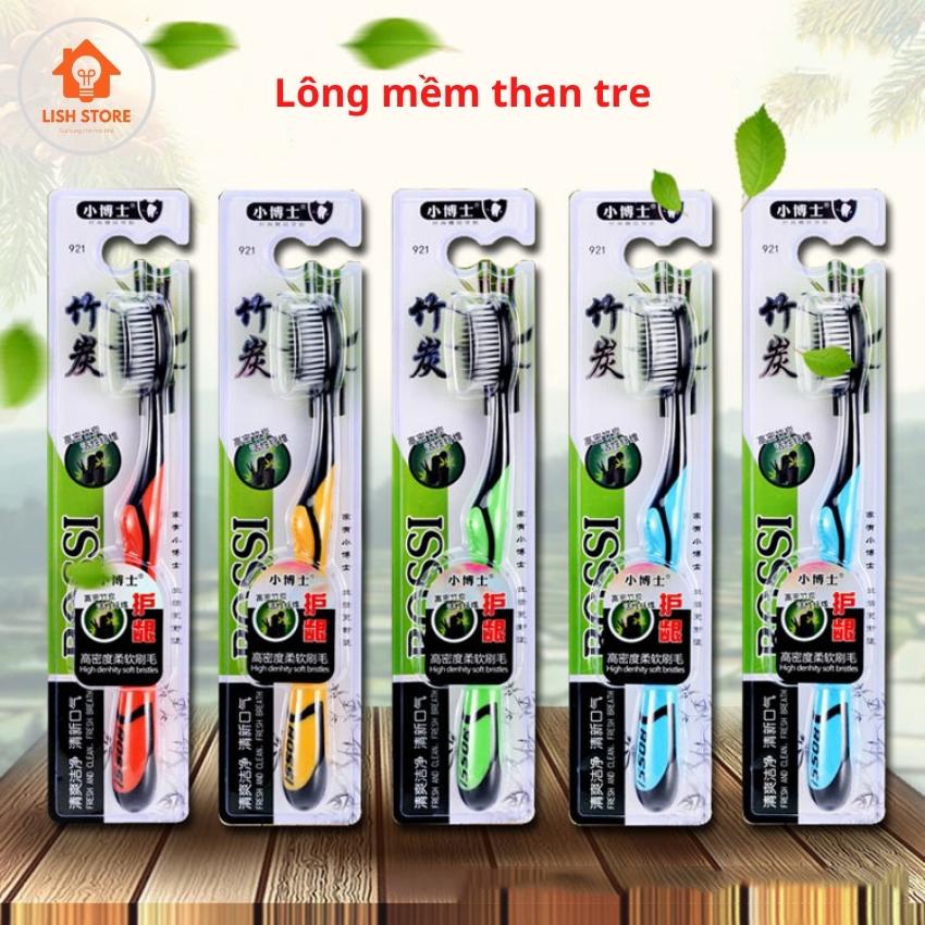 Bàn chải đánh răng [combo 4 chiếc] người lớn bossi mềm than tre hoạt tính hàn quốc LISH Store