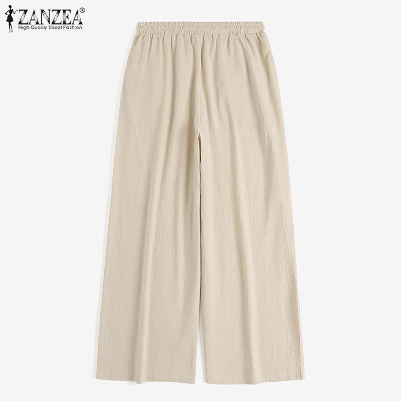 Quần dài ống rộng Zanzea phong cách Hàn Quốc thời trang năng động cho nữ