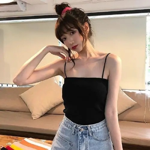 Áo hai dây ZHELIHANGFEI vải dệt kim quyến rũ thời trang dành cho nữ