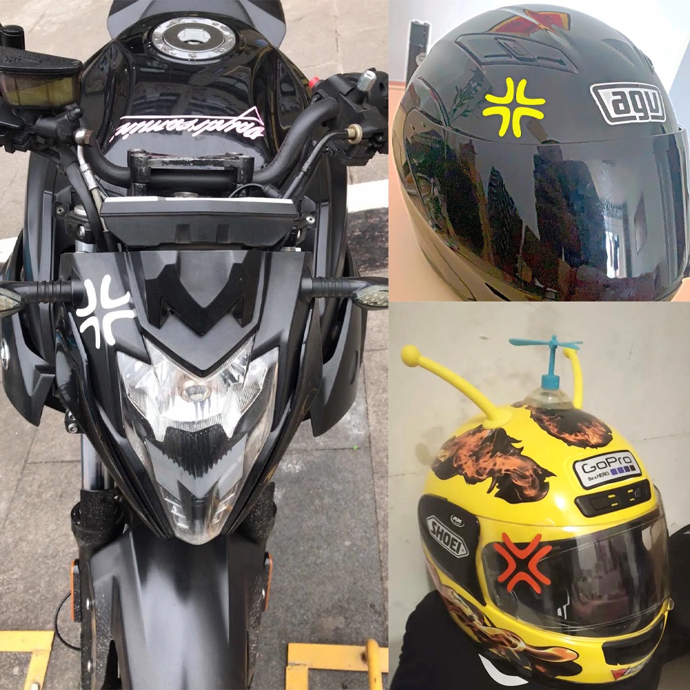 &quot;Tức giận&quot; Xe máy Nhãn dán Vui Phản chiếu Trang trí mũ bảo hiểmđề can Hoạt hình Dễ thương Hình dán