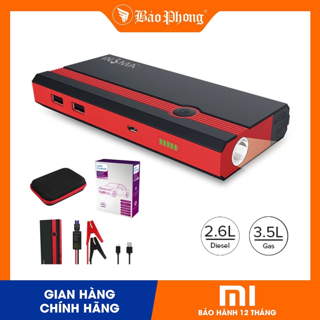 Pin sạc dự phòng 20.000mAh kích nổ Acquy Xe hơi Xiaomi Honeywell Car 12V đề ắc quy oto ô tô chết máy