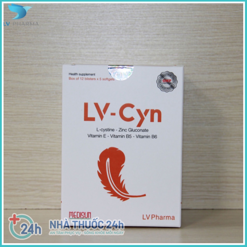 Viên uống LV Cyn xoá thâm mụn, sáng da, đẹp DA - MÓNG- TÓC hạn chế quá trình lão hóa da - LV pharma -  Hộp 60 viên