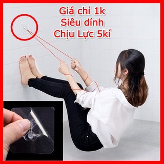 Móc Dán Tường Siêu Dính Trong Suốt Chịu Lực Tốt Treo Tường Chắc Chắn 6x6 cm