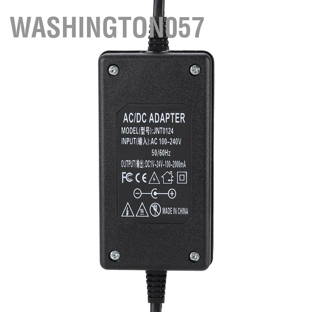 Washington057 48W 2A 1-24V Adjustable Voltage Power Adapter Motor Speed Control 100-240V EU Plug