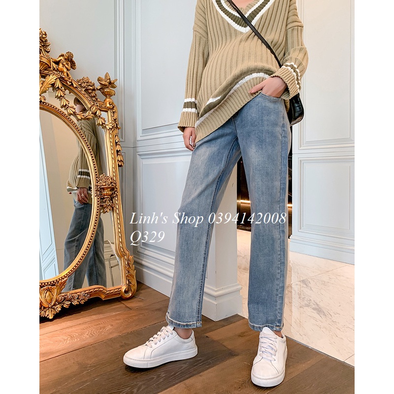 Quần JEAN Bầu Baggy Bầu Trẻ Trung Năng Động Q329