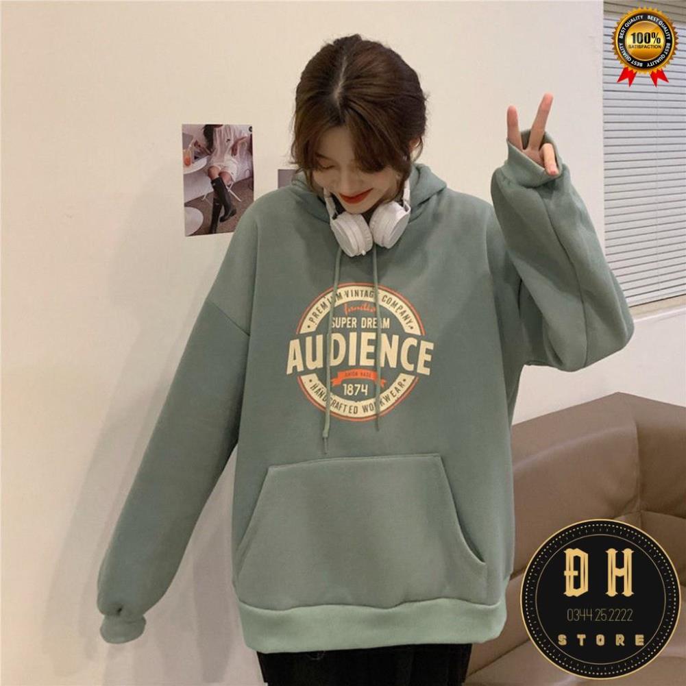 Áo Hoodie Nữ 2 Lớp Có Mũ In Chữ Audience Tay Dài Dáng Rộng Phong Cách Hàn Quốc Cá Tính . | BigBuy360 - bigbuy360.vn