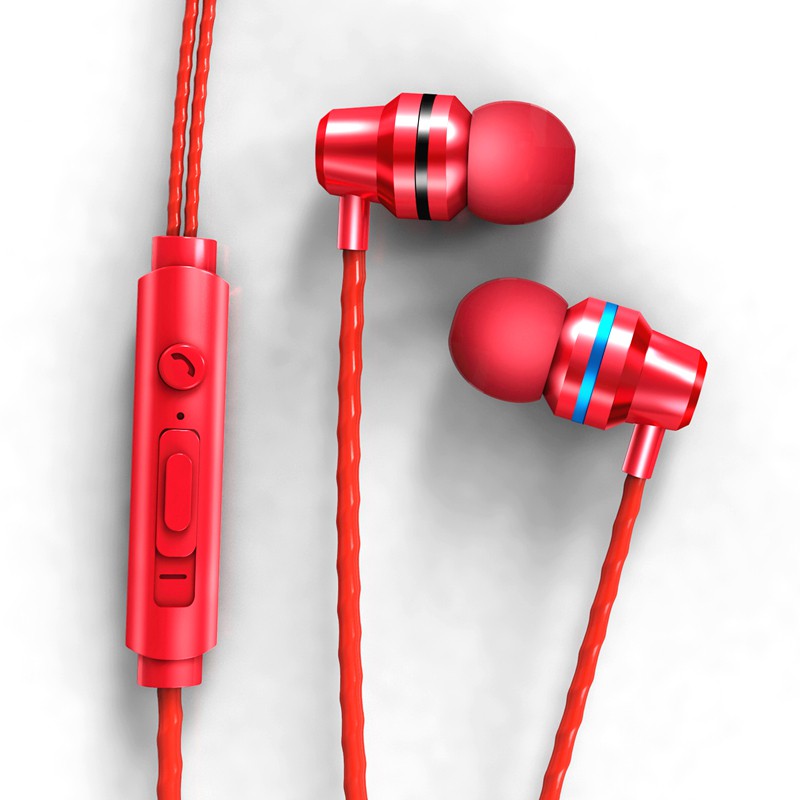 Tai Nghe Có Dây Phong Cách Thể Thao Làm Từ Kim Loại Chống Nước 3.5mm Kèm Mic