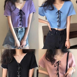 Áo croptop đan dây
