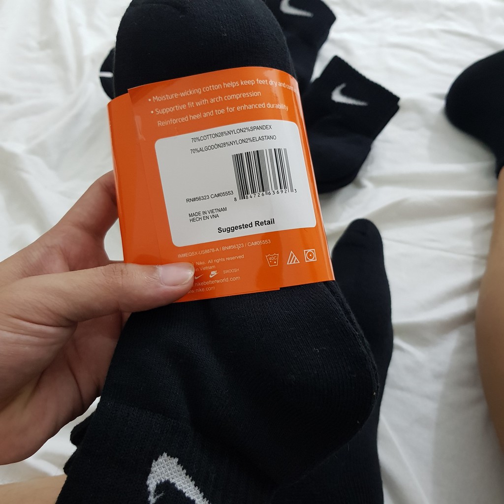 Pack 3 đôi tất thể thao Nike Đen cổ thấp - Free ship + Quà tặng Loved socks by TatsTats.vn