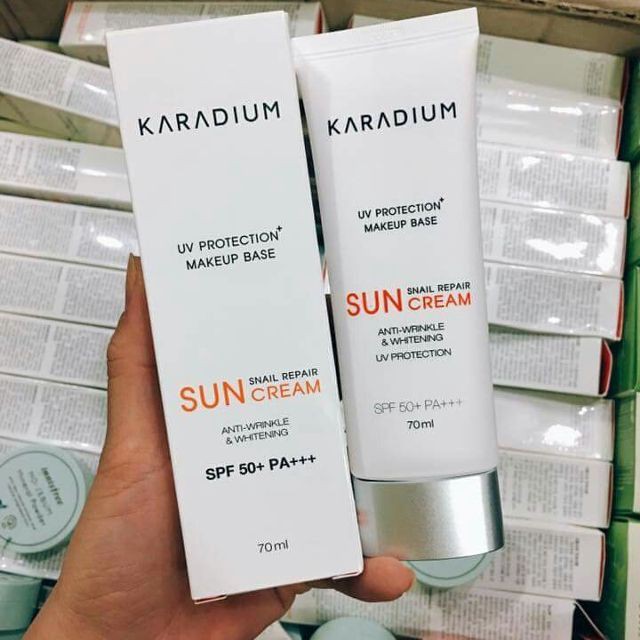 Kem Chống Nắng Karadium Snail Repair Sun Cream SPF 50+ PA +++ - HÀNG CHUẨN AUTH