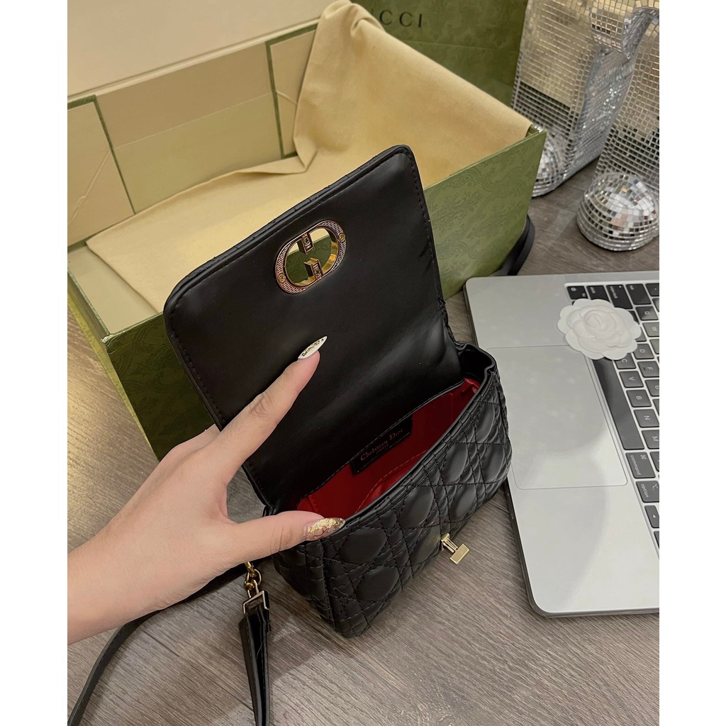 [Xả Vỡ Box] Túi khóa CD đeo chéo ô trám size 18cm xinh xỉu đủ màu