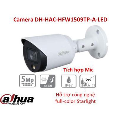 [FULLCOLOR + MIC THU TIẾNG] CAMERA DAHUA CÓ MÀU BAN ĐÊM, CÓ MIC THU ÂM HÌNH ẢNH ULTRAHD 5MP