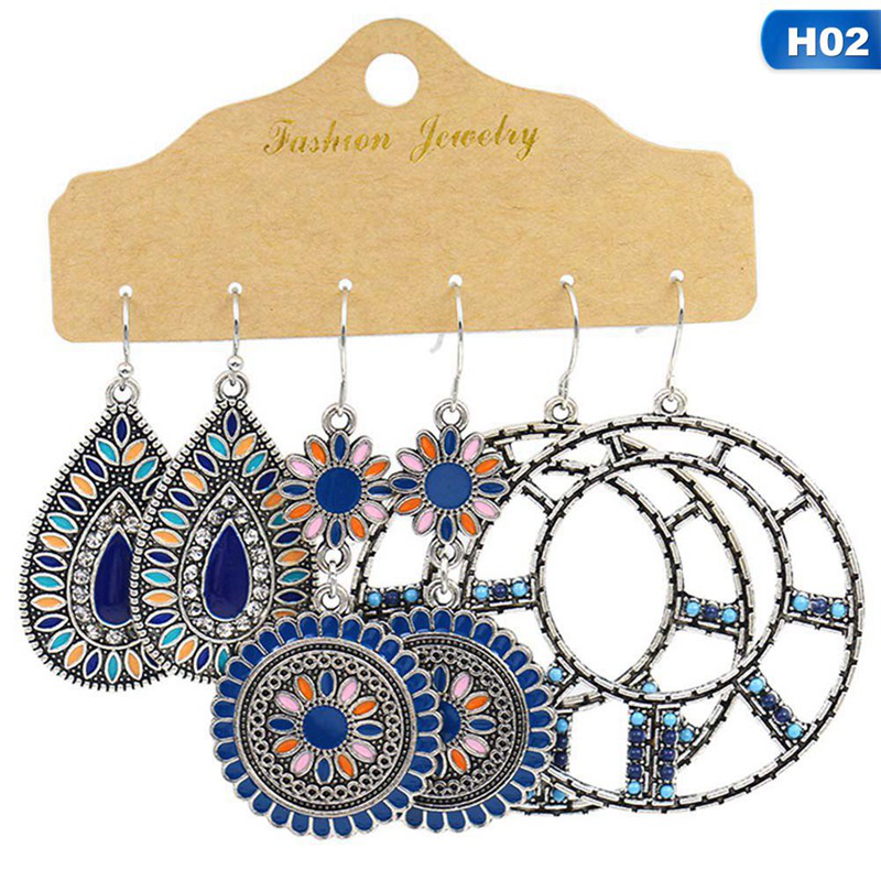 Khuyên Tai Tròn Đính Tua Rua Phong Cách Bohemian Cổ Điển