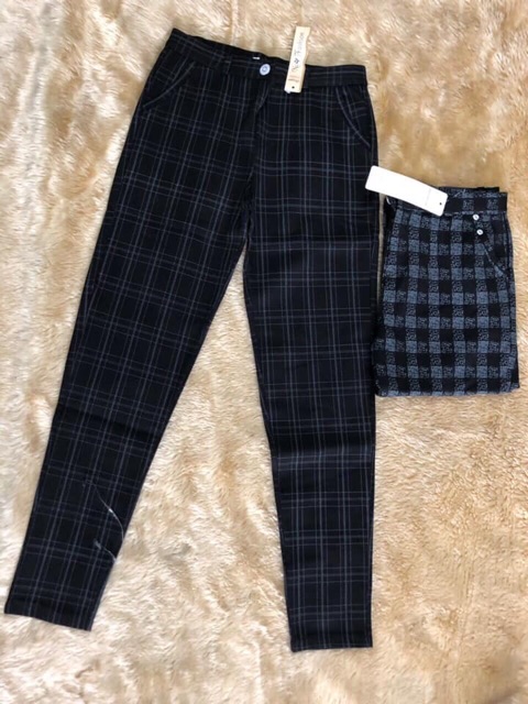 Quần dài cotton sọc cotton lưng thun