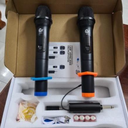 Mã BMLT100 giảm đến 100K đơn 499K] Bộ micro đôi không dây ONTEKCO MV02 hát karaoke gia đình chuyên nghiệp