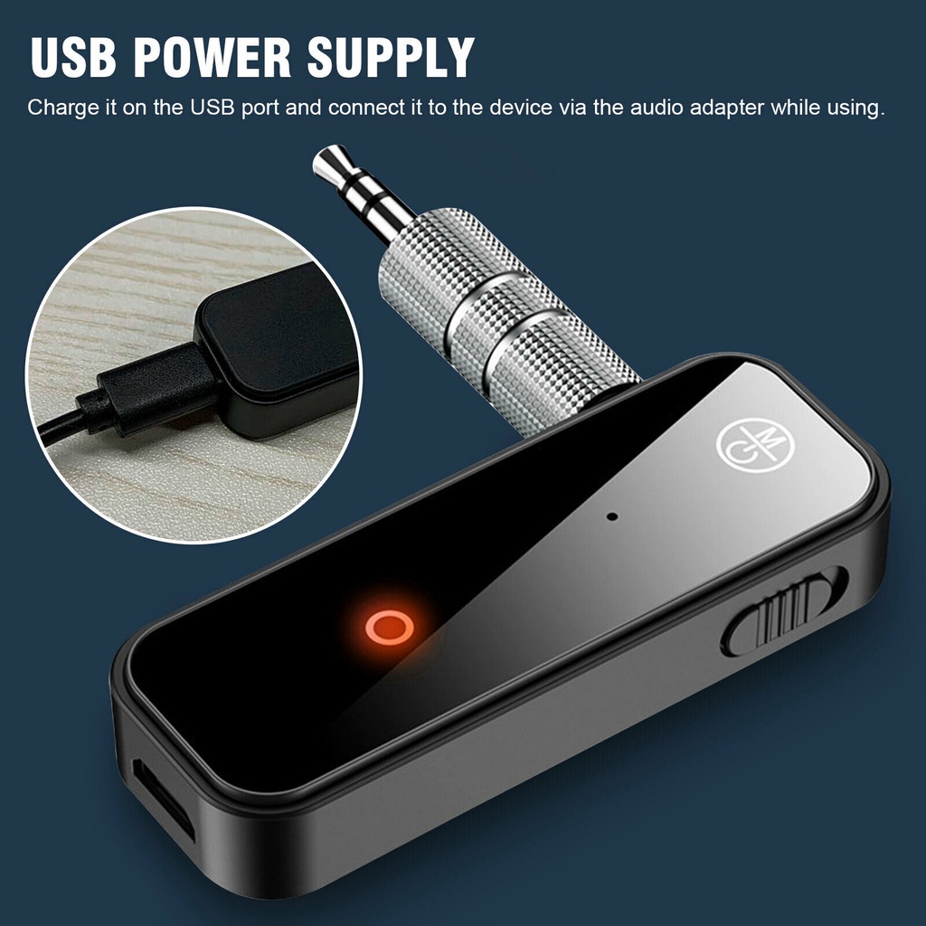 Thiết Bị Thu Phát Bluetooth 5.0 2 Trong 1 Giắc Cắm 3.5mm Cho TV/Tai Nghe Trên Xe Hơi