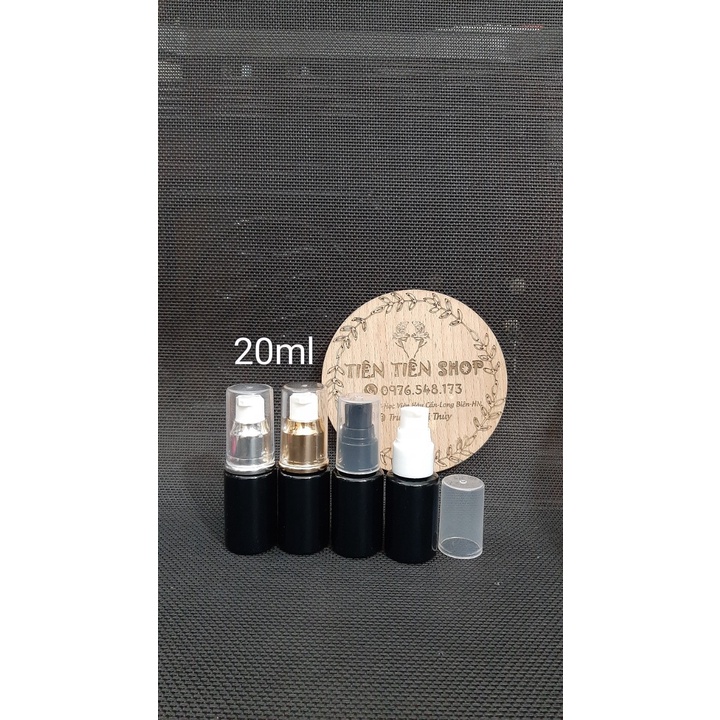 Chai nhựa pet đen 20ml vai vuông đầu xịt giọt