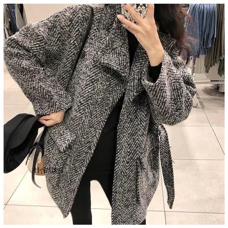 Áo Khoác Dạ Nữ 2 Lớp Cột Eo Phong Cách Hàn Quốc - Áo Khoác Túi Hộp Trẻ Trung, Hàng Quảng Châu Cao Cấp | Hanna | BigBuy360 - bigbuy360.vn