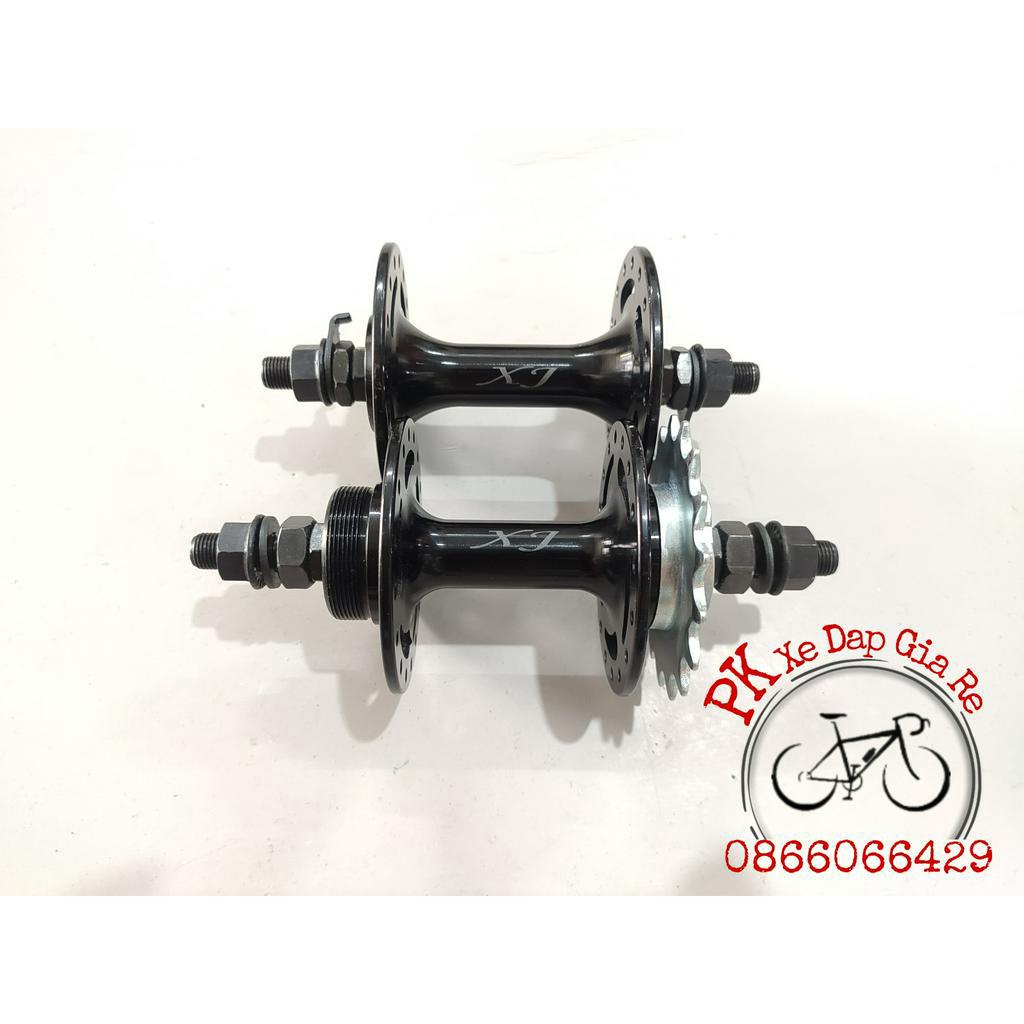 BỘ Hub trước sau xe đạp Fixed Gear 32 lỗ kèm líp, Đùm, Moayo nhôm chạy bạc đạn Fixed Gear siêu bon