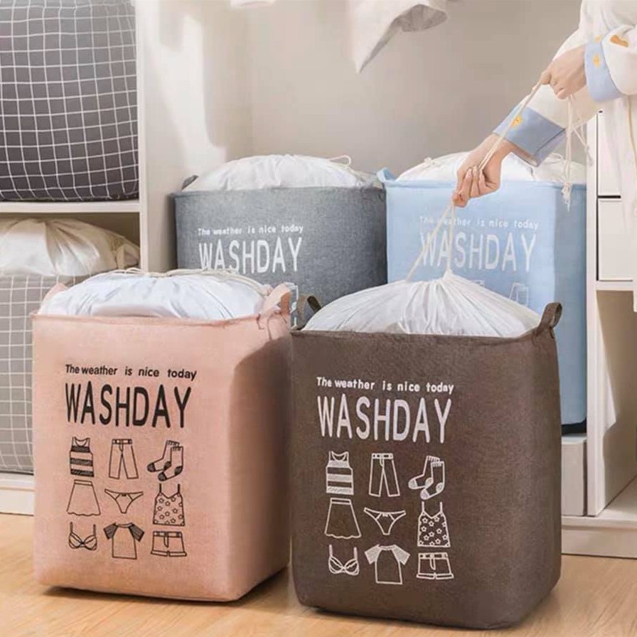 Túi vải đa năng gấp gọn đựng chăn màn quần áo cỡ lớn tiết kiệm diện tích