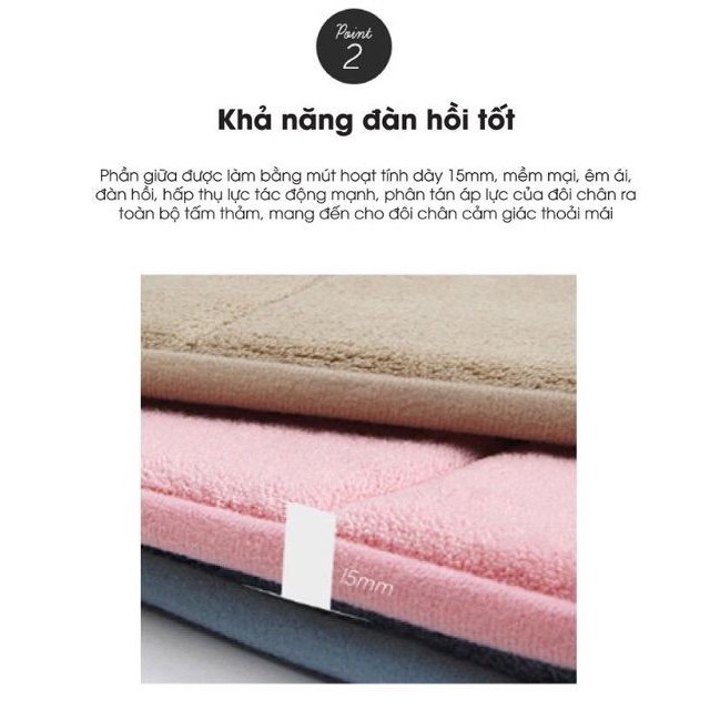 Thảm Chùi Chân Lock&amp;Lock Memory Foam Stripe MAT510 MAT511 Loại Có Gân