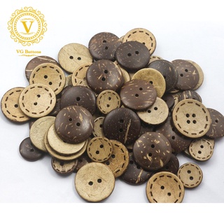Cúc vỏ dừa tự nhiên, nút dừa handmade hai mắt bốn mắt