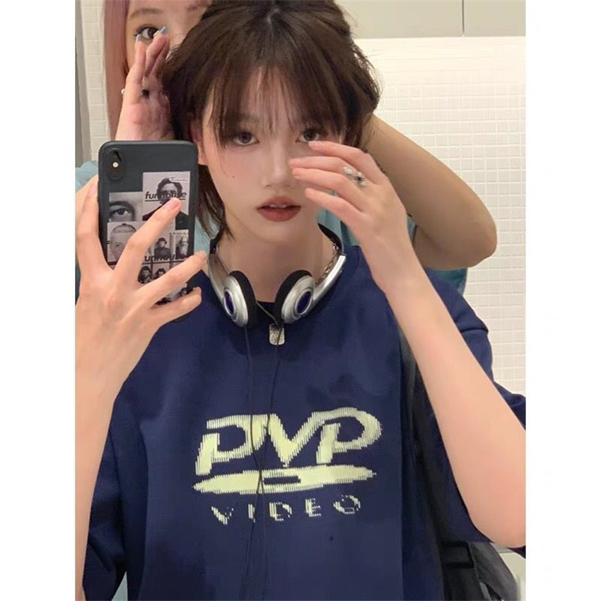 NRVP Áo Thun Cổ Tròn Oversize Thời Trang Hàn Quốc 2022 Cho Nữ