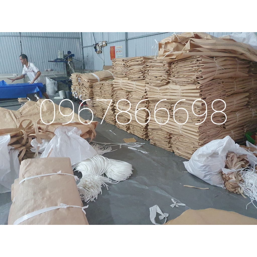 Bao jumbo đựng gạo, cát , sỏi, vật liệu LOẠI DÀY miệng buộc, Ko xả đáy
