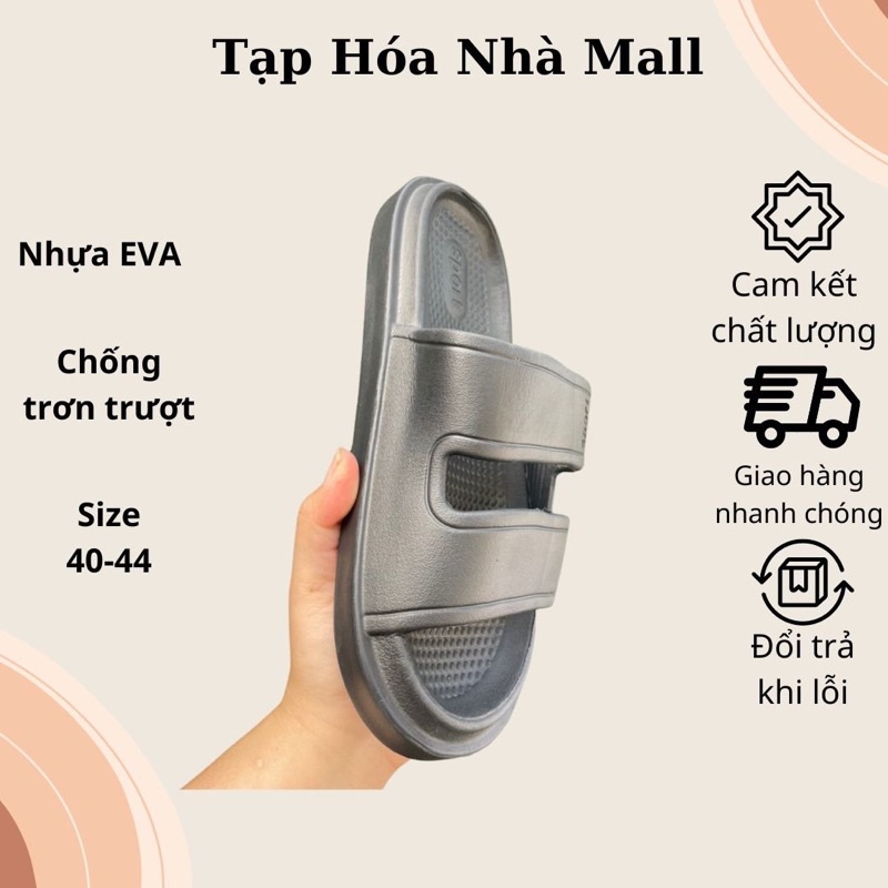 Dép nhựa nam  2 quai ngang eva siêu nhẹ bánh mì đế chaos