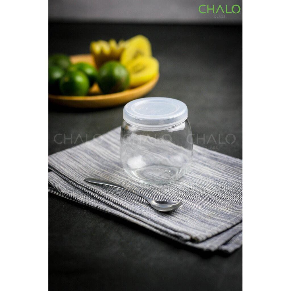 HŨ THUỶ TINH LÀM SỮA CHUA DÁNG BÉO 200ML - CÓ NẮP NHỰA