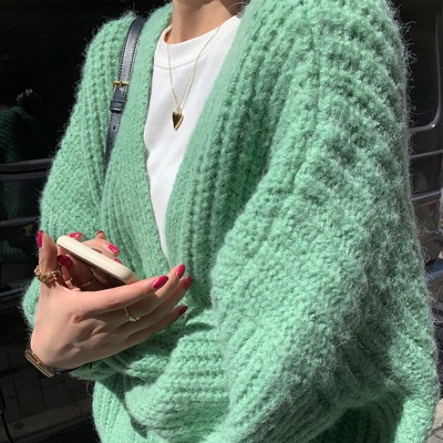Áo khoác Cardigan dệt tay kiểu retro cho nữ