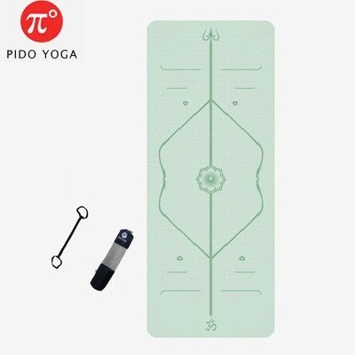 Thảm tập Yoga Định tuyến chất liệu TPE 6mm PIDO – Tặng kèm túi đựng và dây buộc