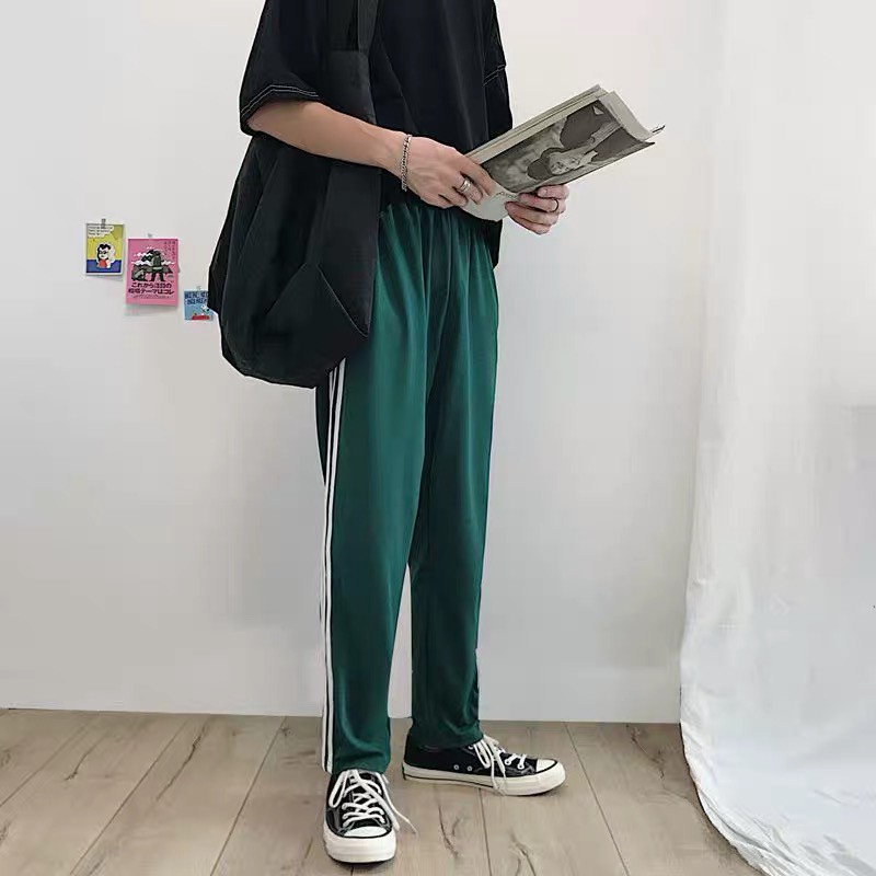 Quần 3 sọc thể thao quần 3 line xanh lá đậm Guy Unisex ống xuông chất đẹp | BigBuy360 - bigbuy360.vn