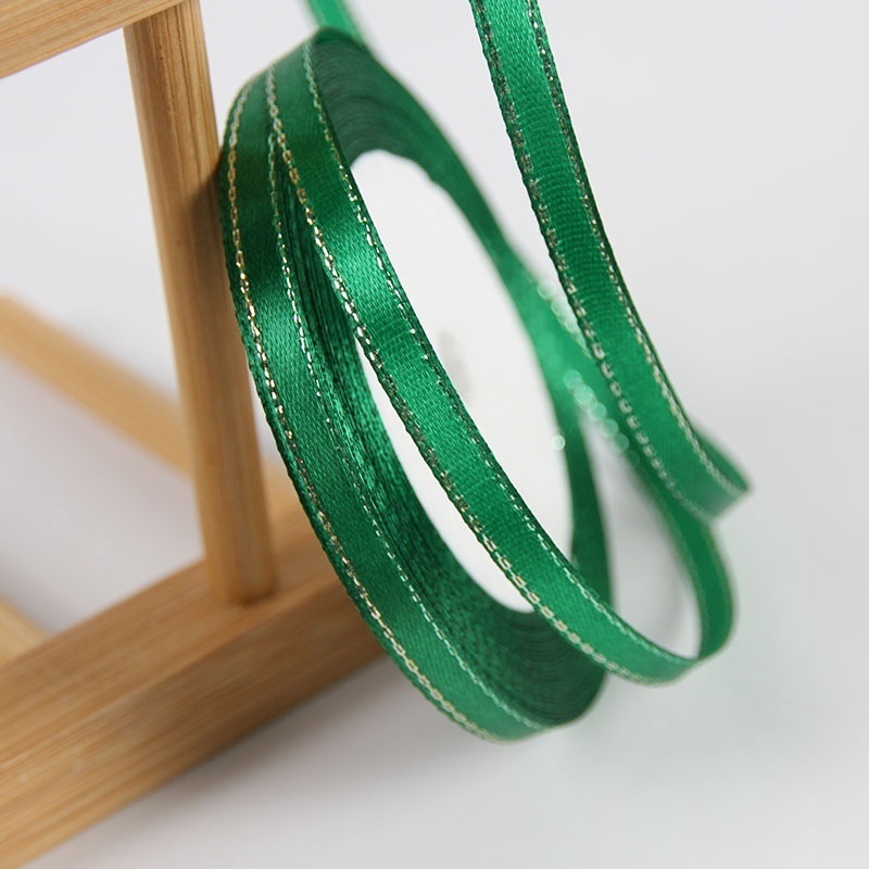 Cuộn Dây Ruy Băng Polyester Hai Mặt 6mm 22m Dùng Gói Quà / Trang Trí Tiệc Cưới Diy