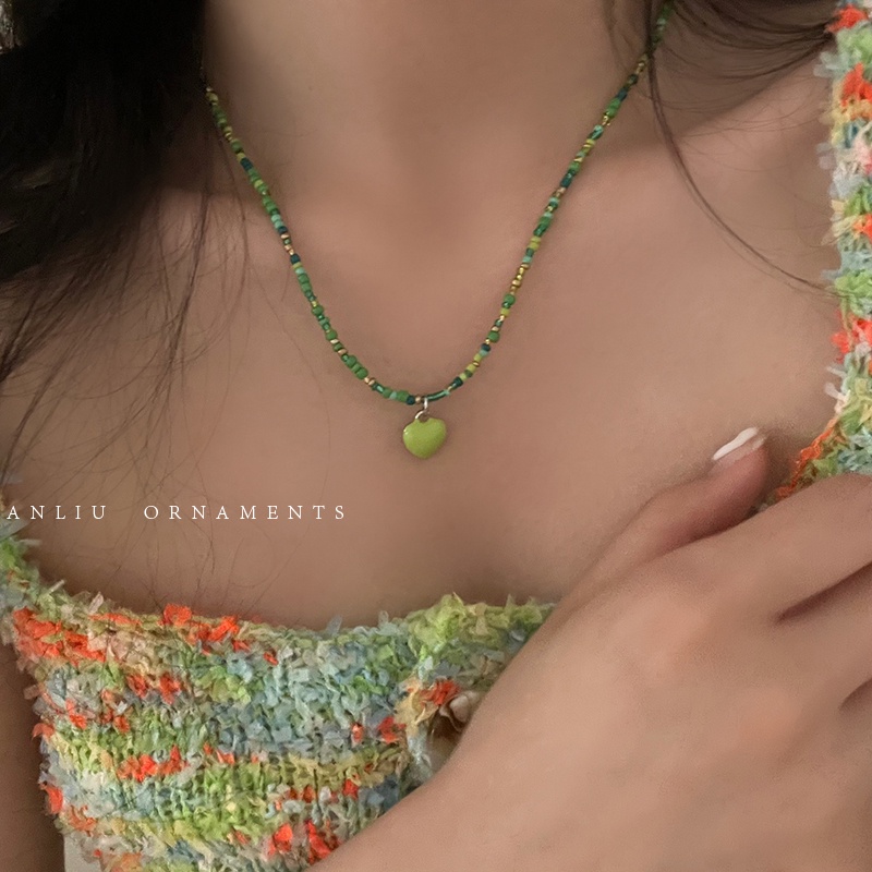 Vòng cổ Chuỗi Hạt Hình Trái Tim Thời Trang Cao Cấp Sang Trọng