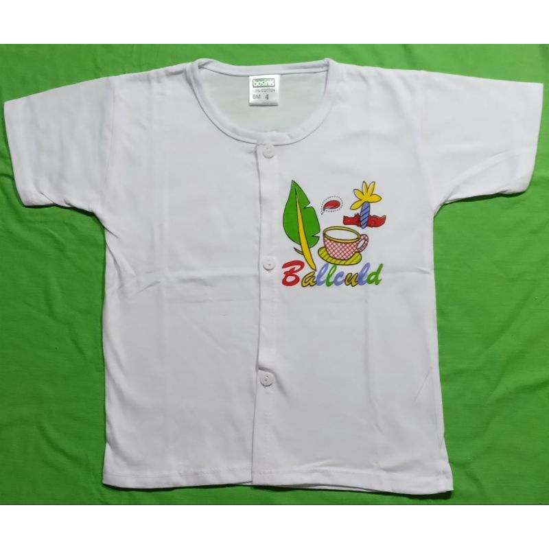 Áo nút giữa tay ngắn trắng sơ sinh 100% cotton